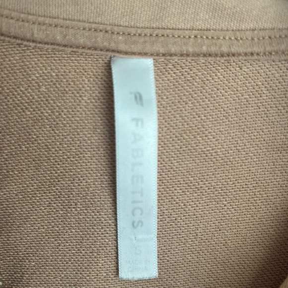 Fabletics Kat Half Zip Pullover Sweatshirt Cropped Pink/Beige Women's Size S - Picture 4 of 5